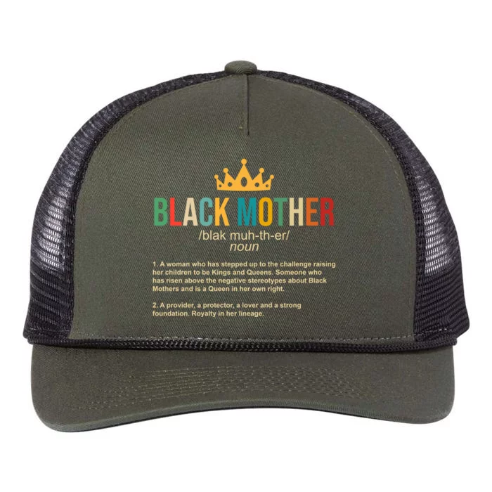 Black Mother Definition Crown Retro Rope Trucker Hat Cap