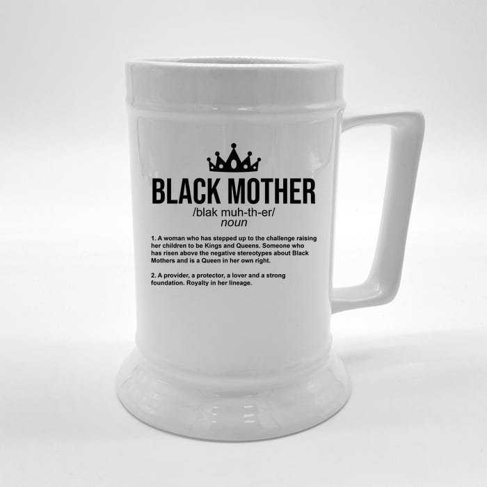 Black Mother Definition Crown Front & Back Beer Stein