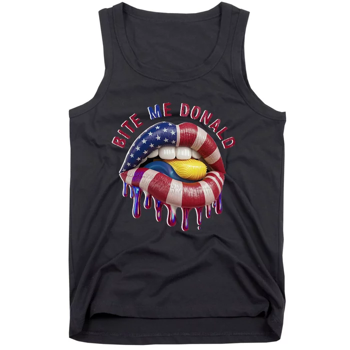 Bite Me Donald Anti Trump Print Funny Political Tank Top