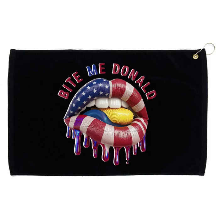 Bite Me Donald Anti Trump Print Funny Political Grommeted Golf Towel