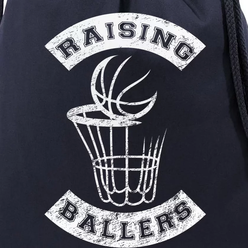 Basketball Mom Dad Mother Father Parenting Gift Raising Ballers Gift Drawstring Bag