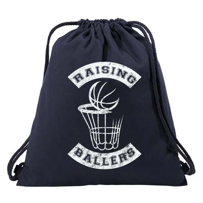 Basketball Mom Dad Mother Father Parenting Gift Raising Ballers Gift Drawstring Bag