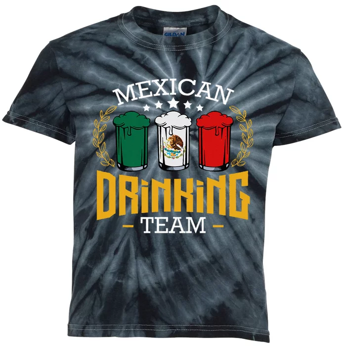 Beer Mexican Drinking Team Mexico Flag Funny Beer Pub Party Kids Tie-Dye T-Shirt