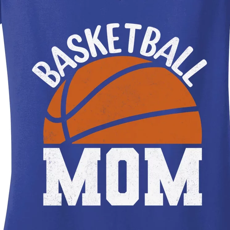 Basketball Mom Design For Your Favorite Player Mother's Day Gift Women's V-Neck T-Shirt