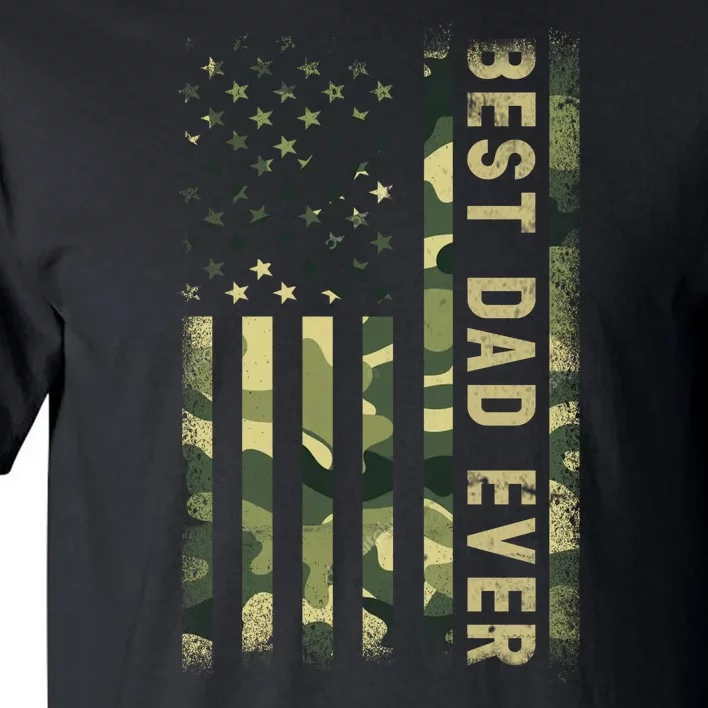 Best Military Dad Ever American Flag Fathers Day Tall T-Shirt