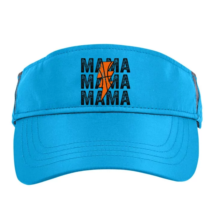 Basketball Mama Distressed Lightning Bolt Mom Adult Drive Performance Visor