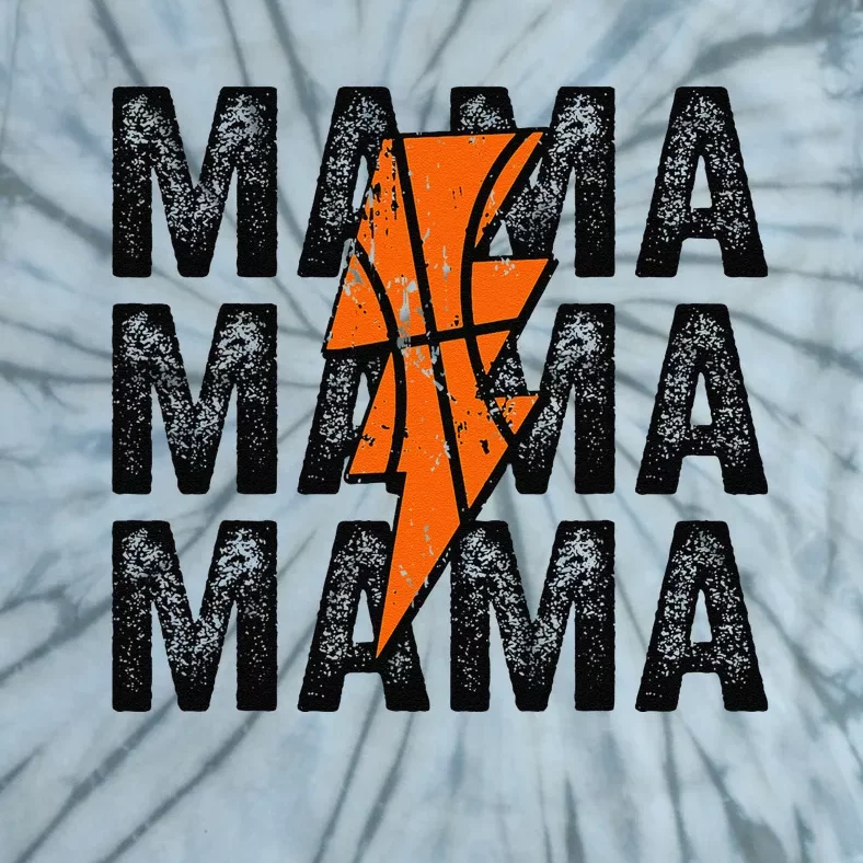 Basketball Mama Distressed Lightning Bolt Mom Tie-Dye T-Shirt