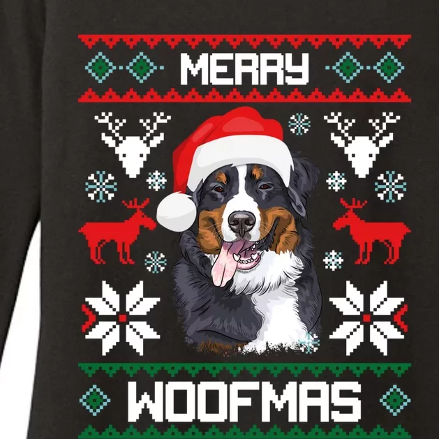 Bernese Mountain Dog Gift For Merry Christmas Woofmas Berner Womens CVC Long Sleeve Shirt