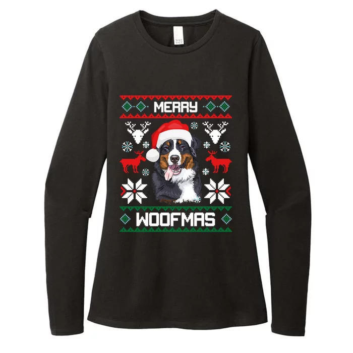 Bernese Mountain Dog Gift For Merry Christmas Woofmas Berner Womens CVC Long Sleeve Shirt