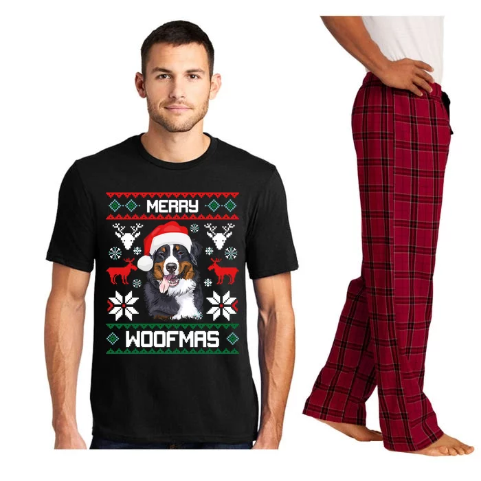 Bernese Mountain Dog Gift For Merry Christmas Woofmas Berner Pajama Set