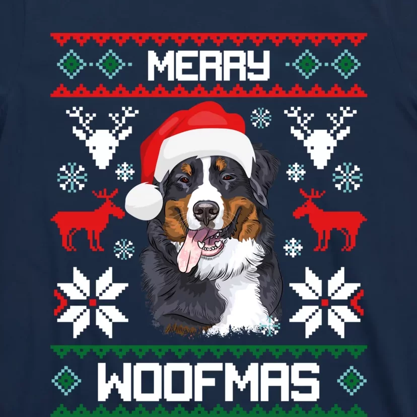 Bernese Mountain Dog Gift For Merry Christmas Woofmas Berner T-Shirt