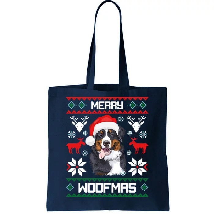 Bernese Mountain Dog Gift For Merry Christmas Woofmas Berner Tote Bag