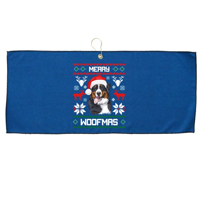 Bernese Mountain Dog Gift For Merry Christmas Woofmas Berner Large Microfiber Waffle Golf Towel