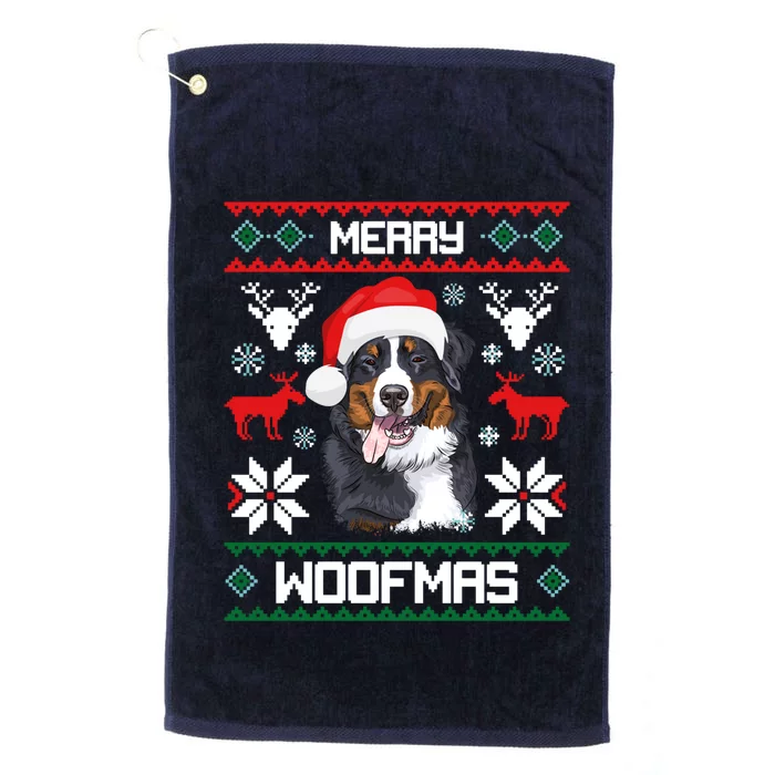 Bernese Mountain Dog Gift For Merry Christmas Woofmas Berner Platinum Collection Golf Towel