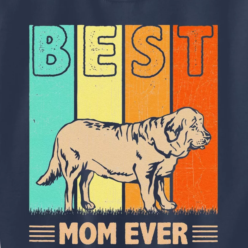 Best Mastiff Dog Mom Ever Retro Graphic Mama Mother's Day Kids Sweatshirt