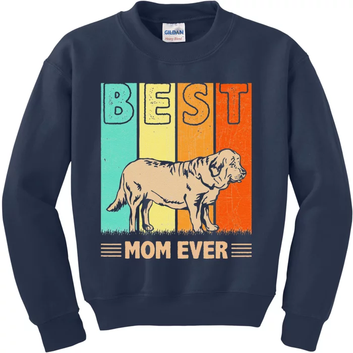 Best Mastiff Dog Mom Ever Retro Graphic Mama Mother's Day Kids Sweatshirt