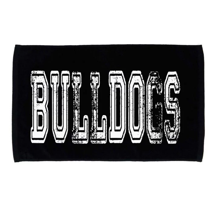 Bulldogs Mascot Distressed Vintage School Sports Name Fan Microfiber Hand Towel