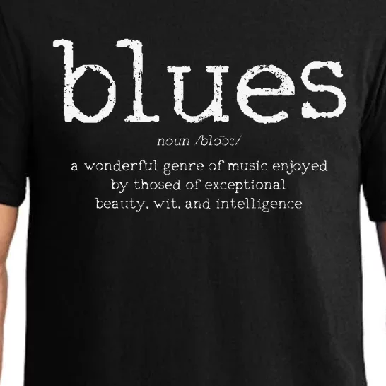 Blues Music Definition Musician Guitar Player Funny Pajama Set