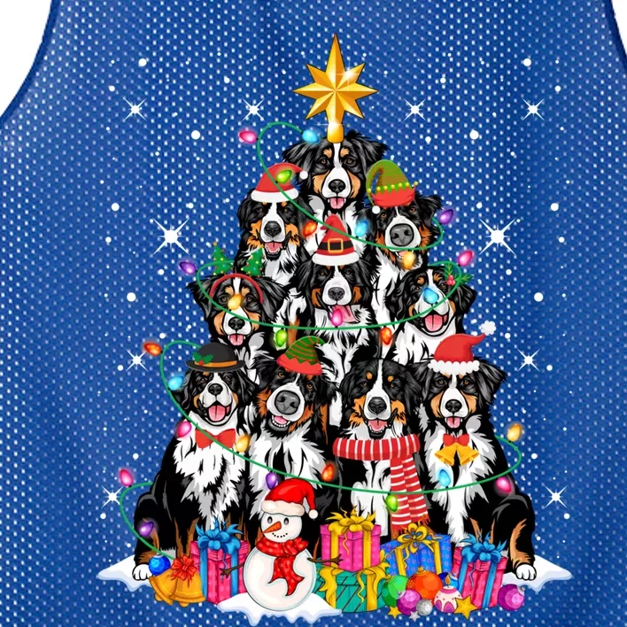 Bernese Mountain Dog Tree Christmas Funny Xmas Pet Dog Lover Great Gift Mesh Reversible Basketball Jersey Tank