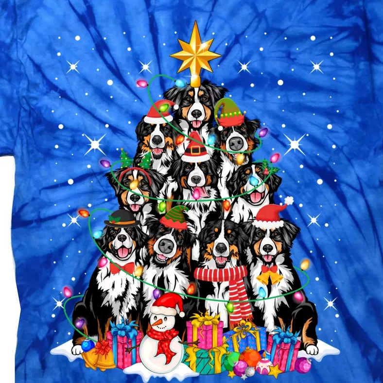 Bernese Mountain Dog Tree Christmas Funny Xmas Pet Dog Lover Great Gift Tie-Dye T-Shirt