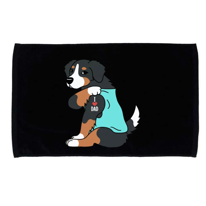 Bernese Mountain Dog I Love Dad Funny Dog Microfiber Hand Towel