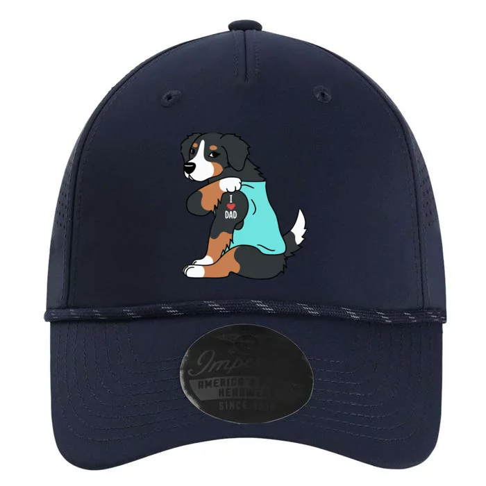 Bernese Mountain Dog I Love Dad Funny Dog Performance The Dyno Cap