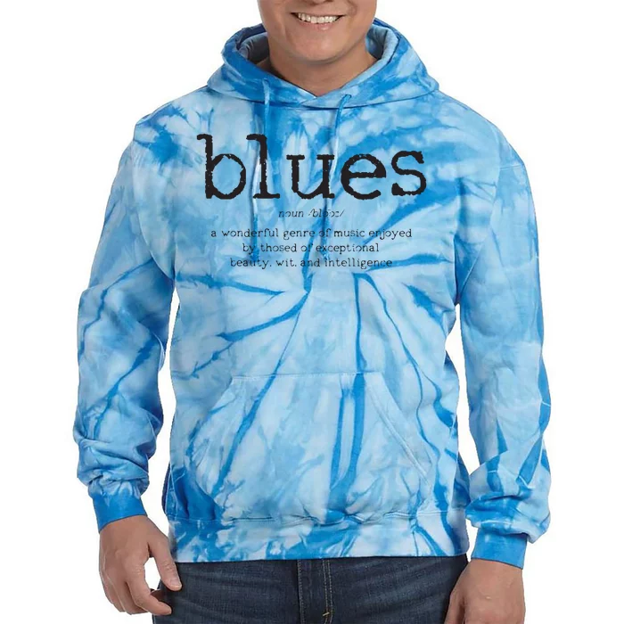 Blues Music Definition Musician Guitar Player Funny Gift Tie Dye Hoodie