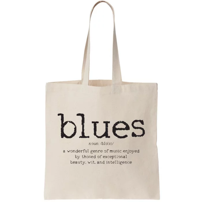 Blues Music Definition Musician Guitar Player Funny Gift Tote Bag