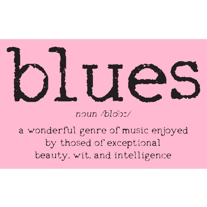 Blues Music Definition Musician Guitar Player Funny Gift Bumper Sticker