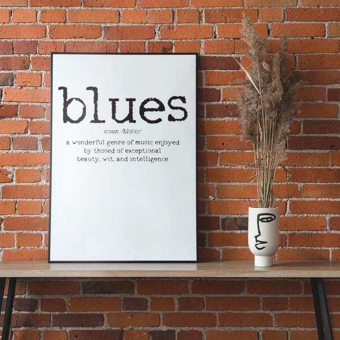 Blues Music Definition Musician Guitar Player Funny Gift Poster