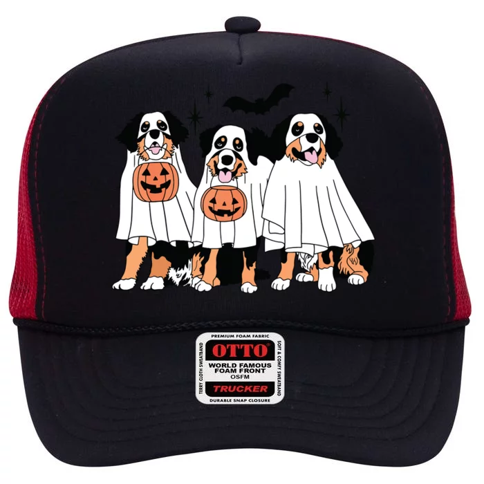 Bernese Mountain Dog Halloween Dog Fall For Bernese Mama High Crown Mesh Trucker Hat