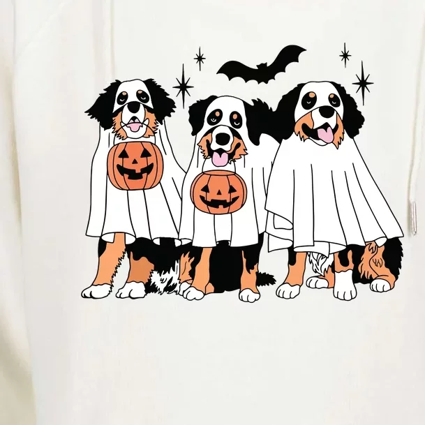 Bernese Mountain Dog Halloween Dog Fall For Bernese Mama Womens Funnel Neck Pullover Hood