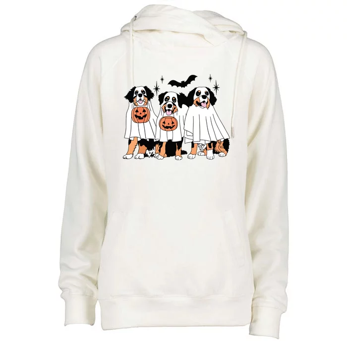 Bernese Mountain Dog Halloween Dog Fall For Bernese Mama Womens Funnel Neck Pullover Hood