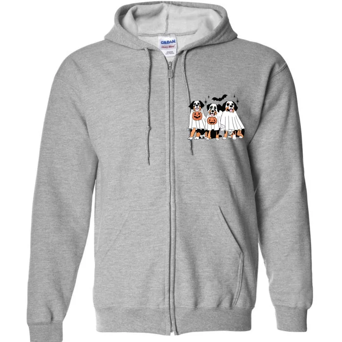 Bernese Mountain Dog Halloween Dog Fall For Bernese Mama Full Zip Hoodie