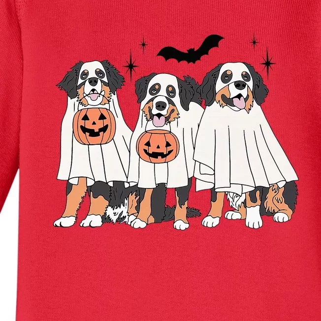 Bernese Mountain Dog Halloween Dog Fall For Bernese Mama Baby Long Sleeve Bodysuit