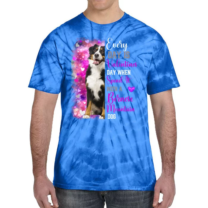 Bernese Mountain Dog Mom Funny Valentines Day Dog Lovers Gift Tie-Dye T-Shirt