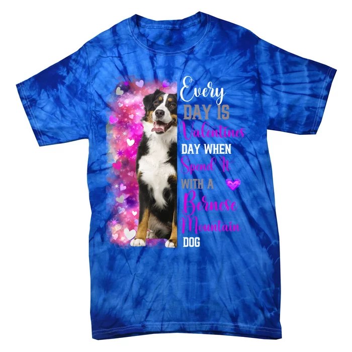 Bernese Mountain Dog Mom Funny Valentines Day Dog Lovers Gift Tie-Dye T-Shirt