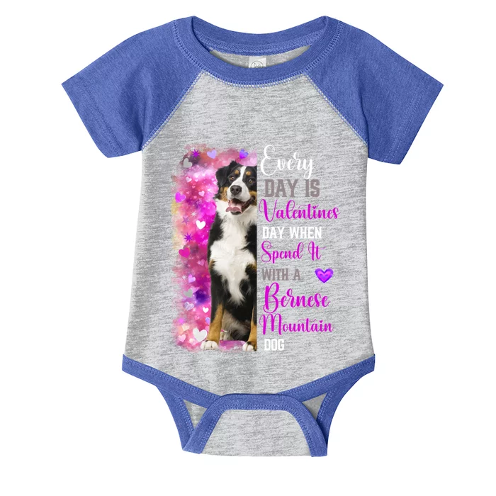 Bernese Mountain Dog Mom Funny Valentines Day Dog Lovers Gift Infant Baby Jersey Bodysuit