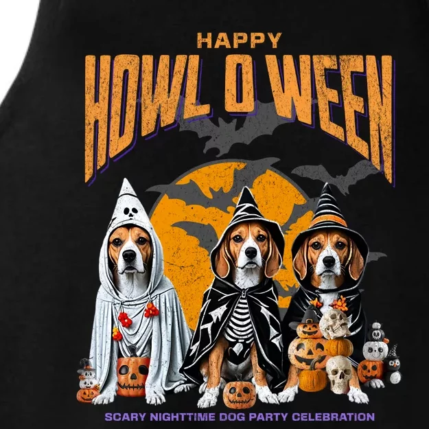 Beagle Mom Dad Halloween Lovers Ladies Tri-Blend Wicking Tank