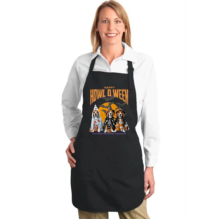 Beagle Mom Dad Halloween Lovers Full-Length Apron With Pocket