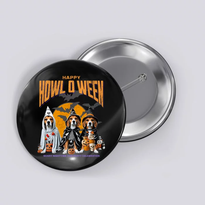 Beagle Mom Dad Halloween Lovers Button