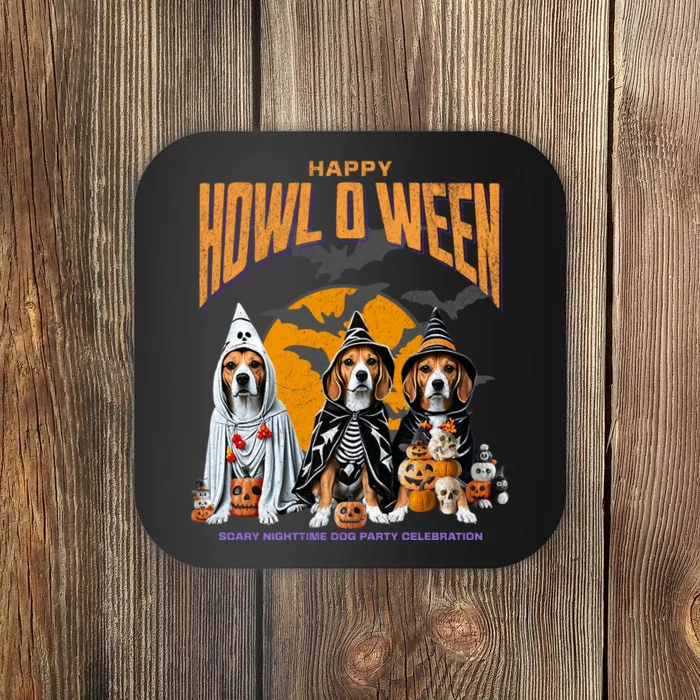 Beagle Mom Dad Halloween Lovers Coaster