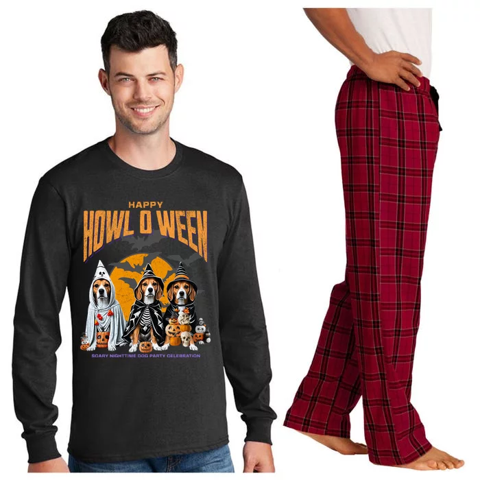 Beagle Mom Dad Halloween Lovers Long Sleeve Pajama Set