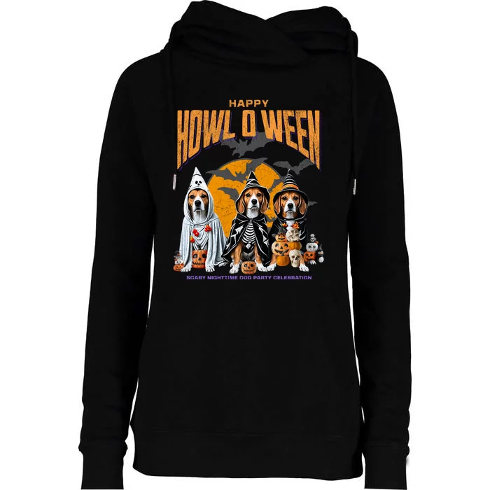 Beagle Mom Dad Halloween Lovers Womens Funnel Neck Pullover Hood