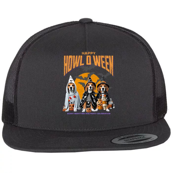 Beagle Mom Dad Halloween Lovers Flat Bill Trucker Hat