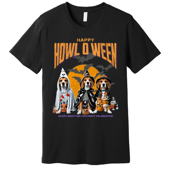 Beagle Mom Dad Halloween Lovers Premium T-Shirt