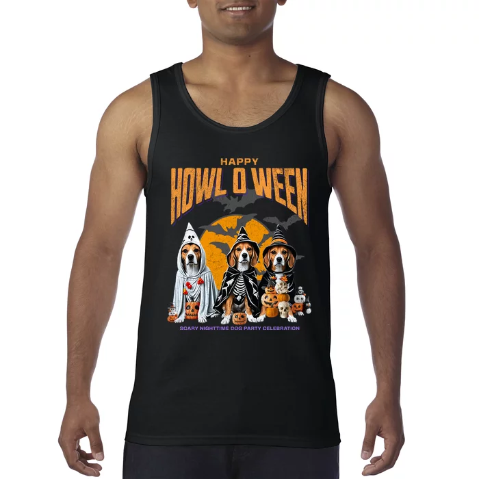 Beagle Mom Dad Halloween Lovers Tank Top