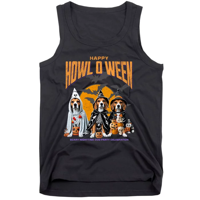 Beagle Mom Dad Halloween Lovers Tank Top