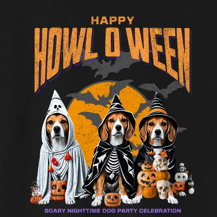 Beagle Mom Dad Halloween Lovers Women's Crop Top Tee