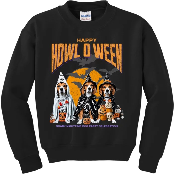 Beagle Mom Dad Halloween Lovers Kids Sweatshirt